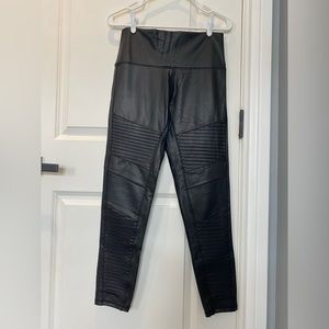 7 For All Mankind brand new with tags Black faux leather motto leggings.